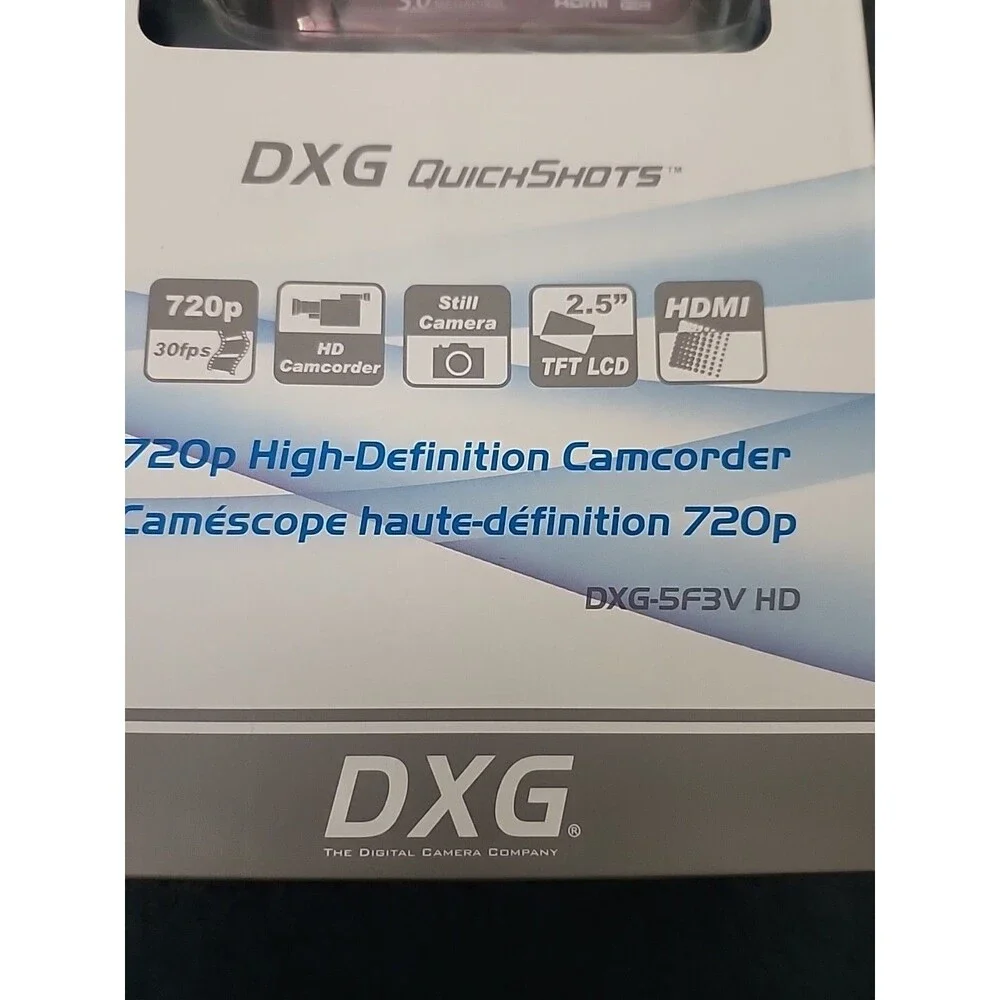 DXG DXG-5F3V 5.1 MP Digital Camera- Red HD Camcorder 720p HDMI Quickshots